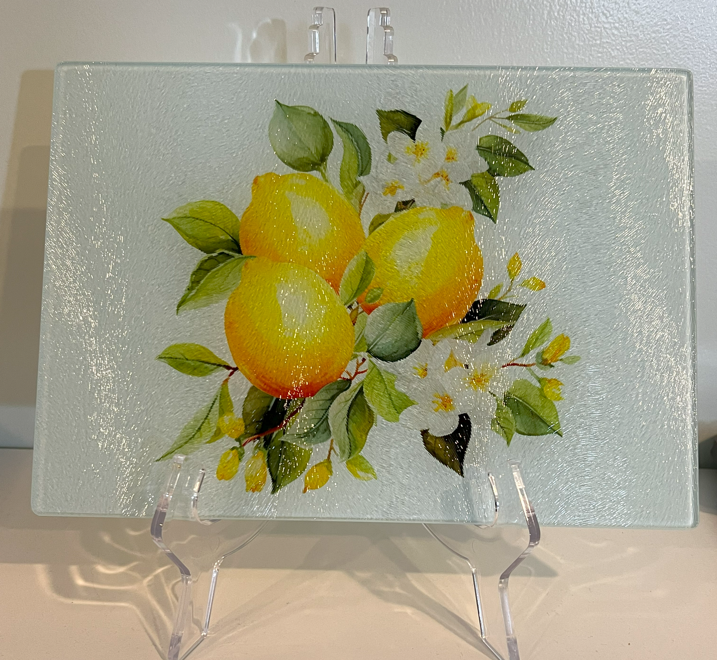 Lemon Tempered Glass Cutting Board