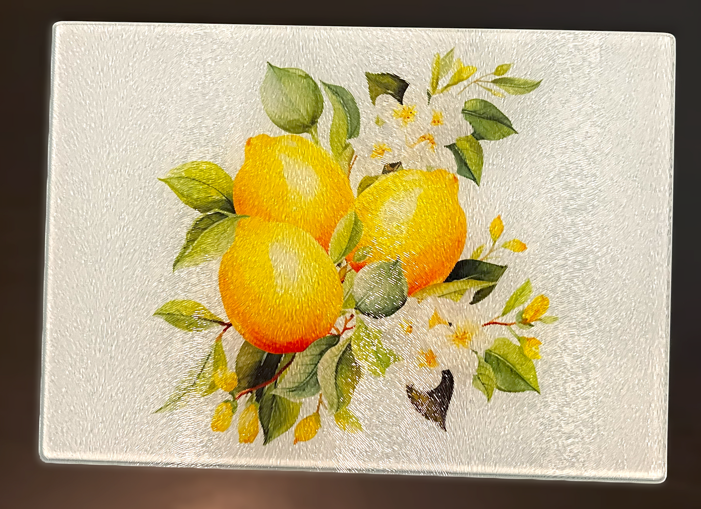 Lemon Tempered Glass Cutting Board
