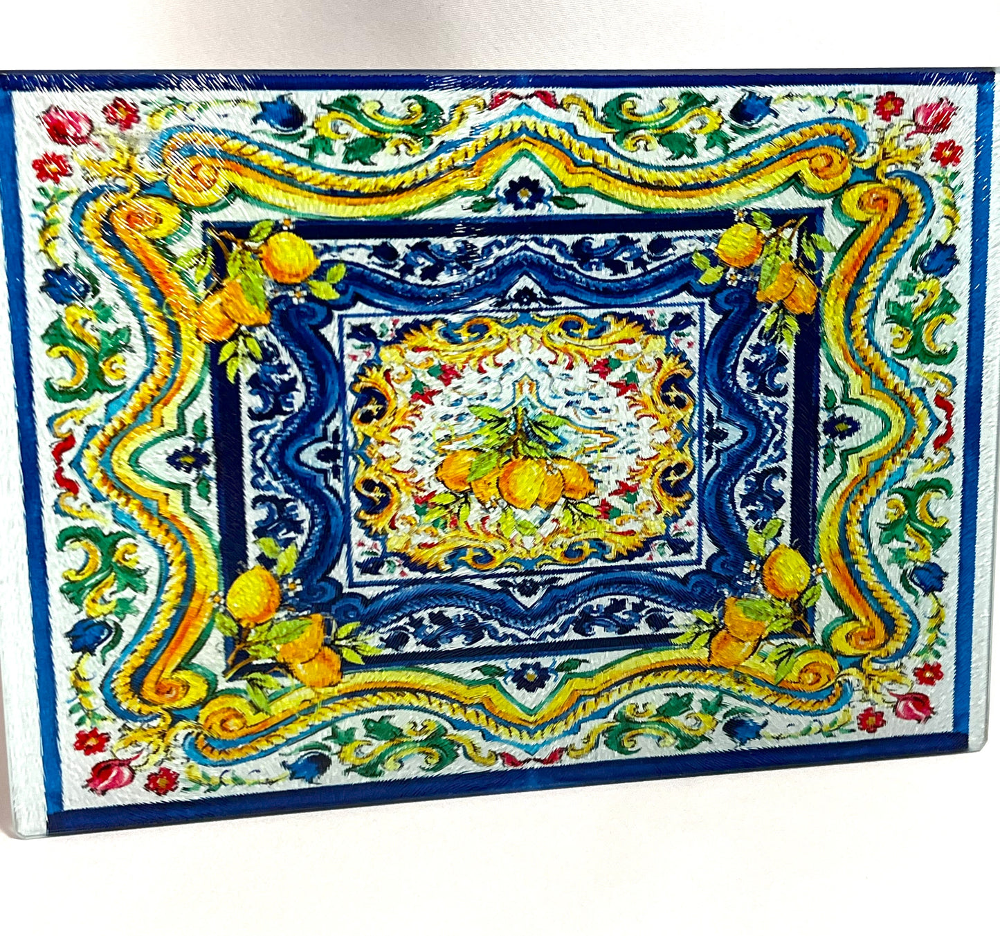 Beautiful Tempered Glass Cutting Board - Italian Style