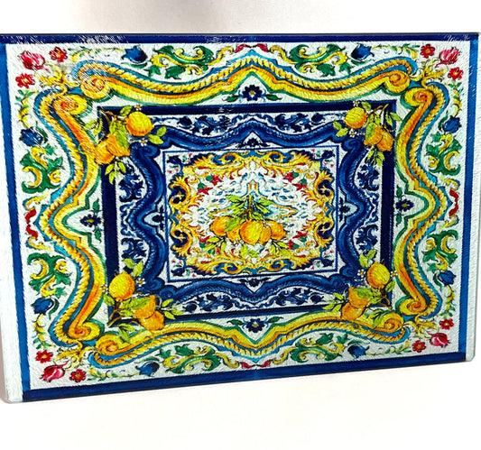 Beautiful Tempered Glass Cutting Board - Italian Style