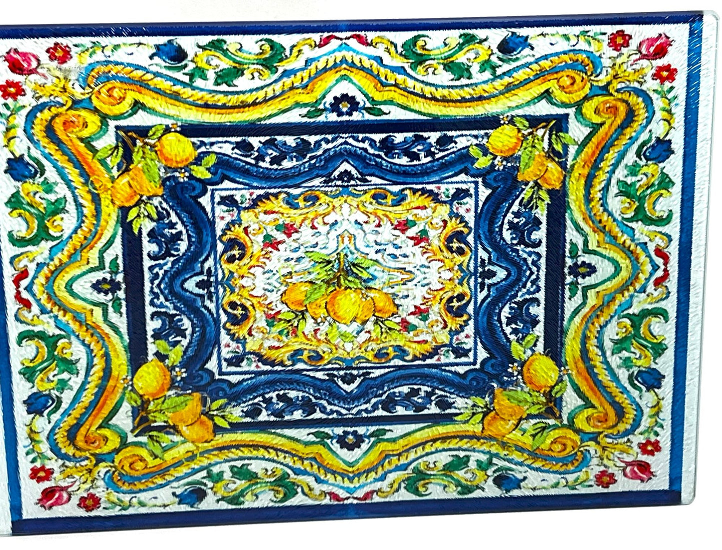 Beautiful Tempered Glass Cutting Board - Italian Style