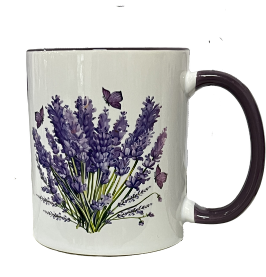 Lavender Motif Ceramic Coffee Mug - 11-oz.