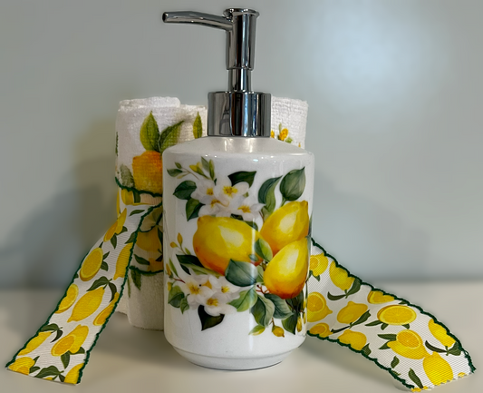 Ceramic Soap Dispenser - Lemon Collection