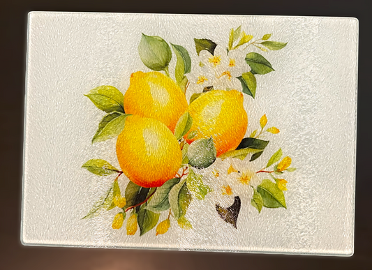Lemon Tempered Glass Cutting Board