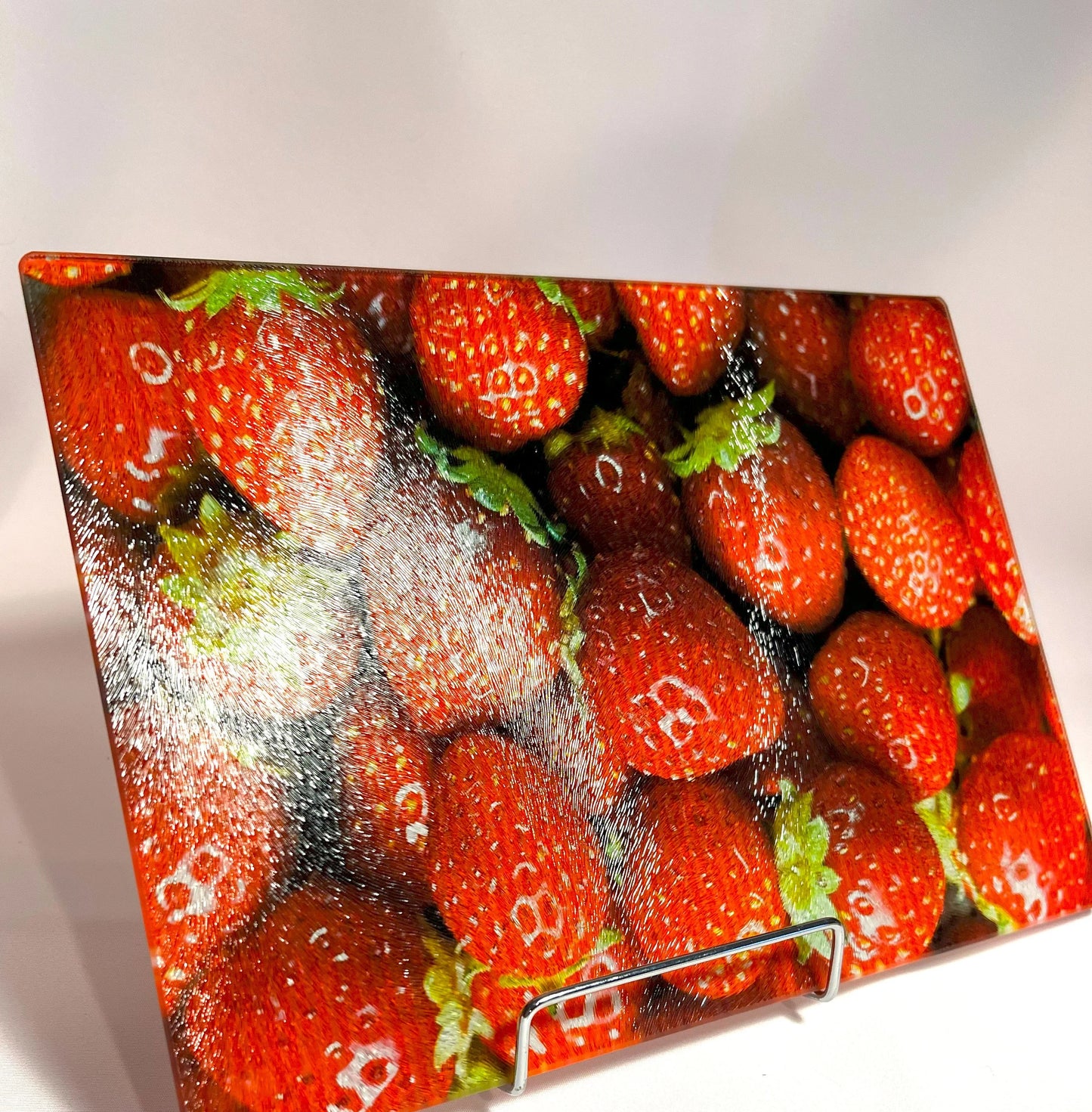 Tempered Glass Cutting Board - Strawberries