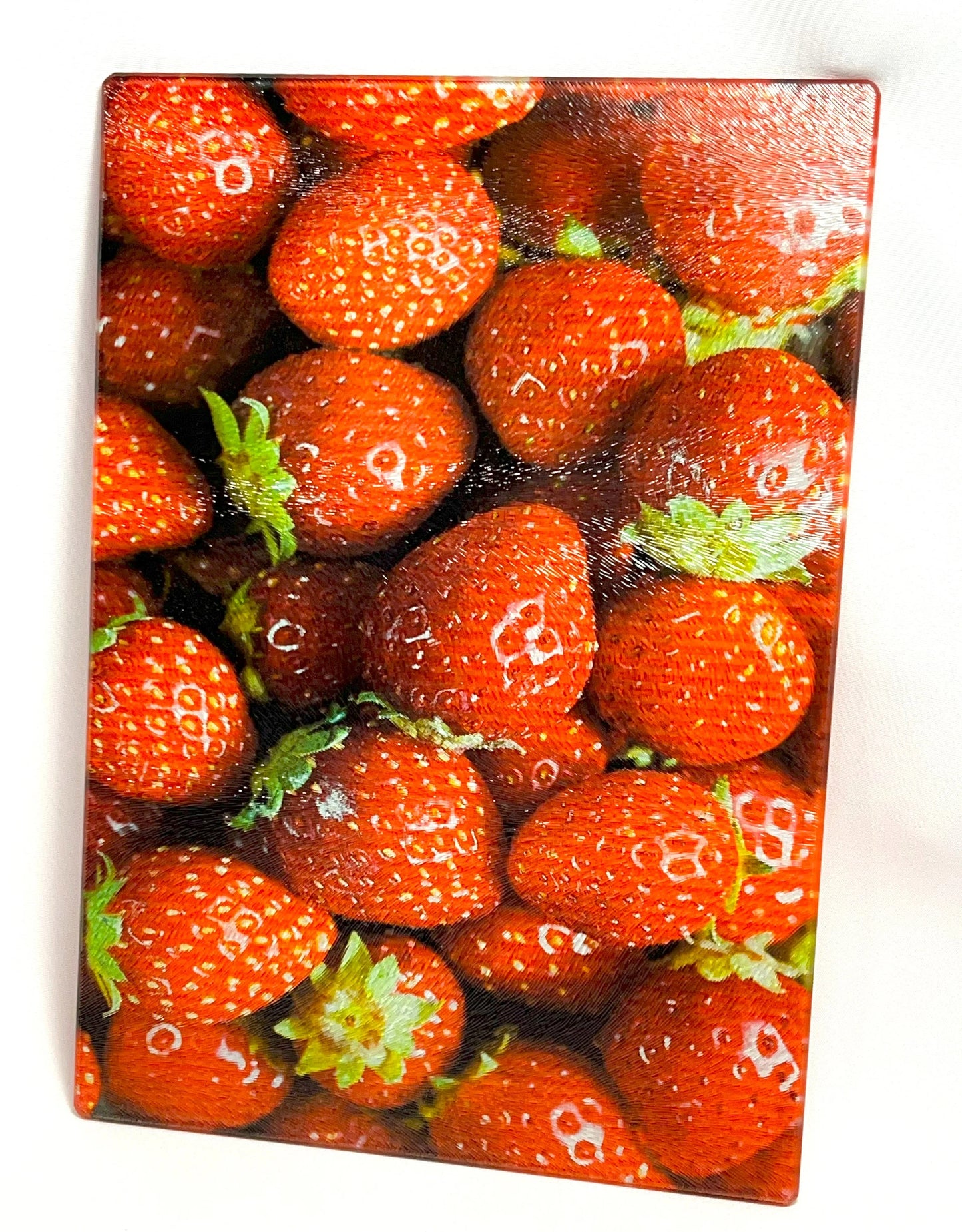 Tempered Glass Cutting Board - Strawberries